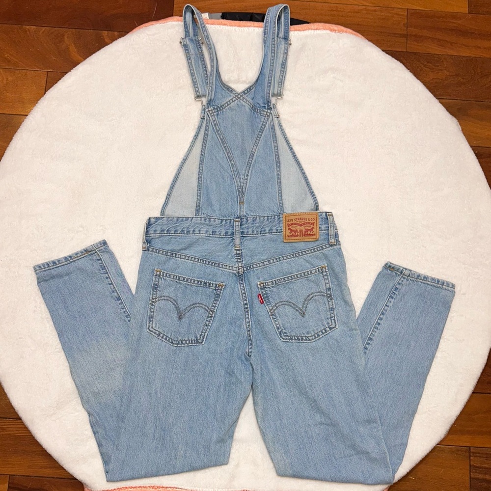 Levi's Classic Blue Denim Overalls - Picture 3 of 6